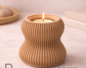 Modern Candle Holder 3D Print STL File, Digital Download for 3D Printers, Minimalist Home Decor Candlestick, Tea Light Holder 3D Model STL