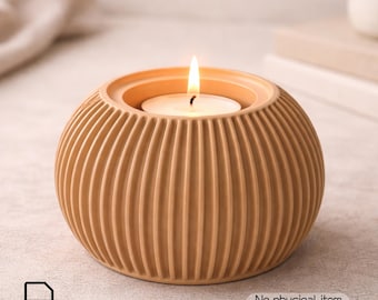 Modern Candle Holder 3D Print STL File, Digital Download for 3D Printers, Minimalist Home Decor Candlestick, Tea Light Holder 3D Model STL