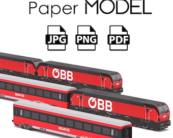 Paper Model - Train Passenger QBB, DIY Printable Paper Model