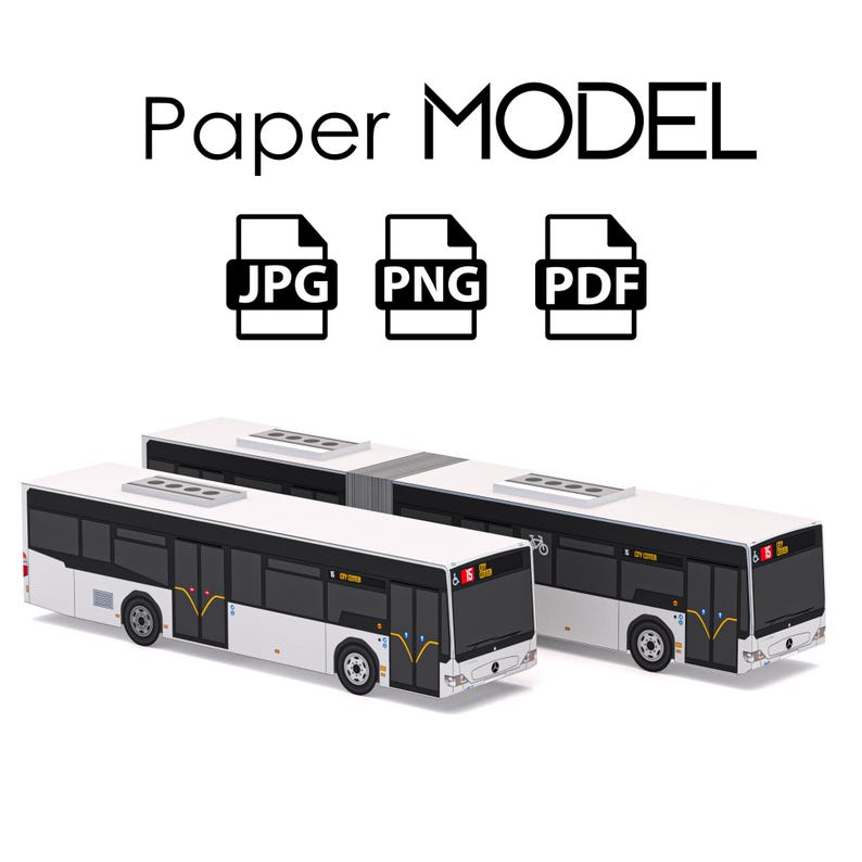 Paper Model - Mercedes Benz Citaro 4 and 2 Doors White, City Bus, DIY ...