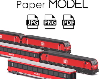 Paper Model - Train Passenger DB DIY Printable Paper Model