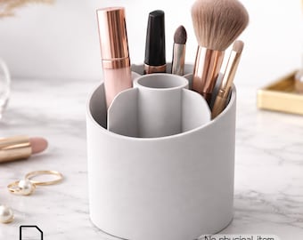 Minimalist Makeup Organizer STL File, 3D Printed Cosmetic Brush Holder, Vanity Desktop Storage, Beauty Accessory Organizer, Digital Download