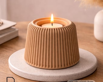 Modern Candle Holder 3D Print STL File, Digital Download for 3D Printers, Minimalist Home Decor Candlestick, Tea Light Holder 3D Model STL