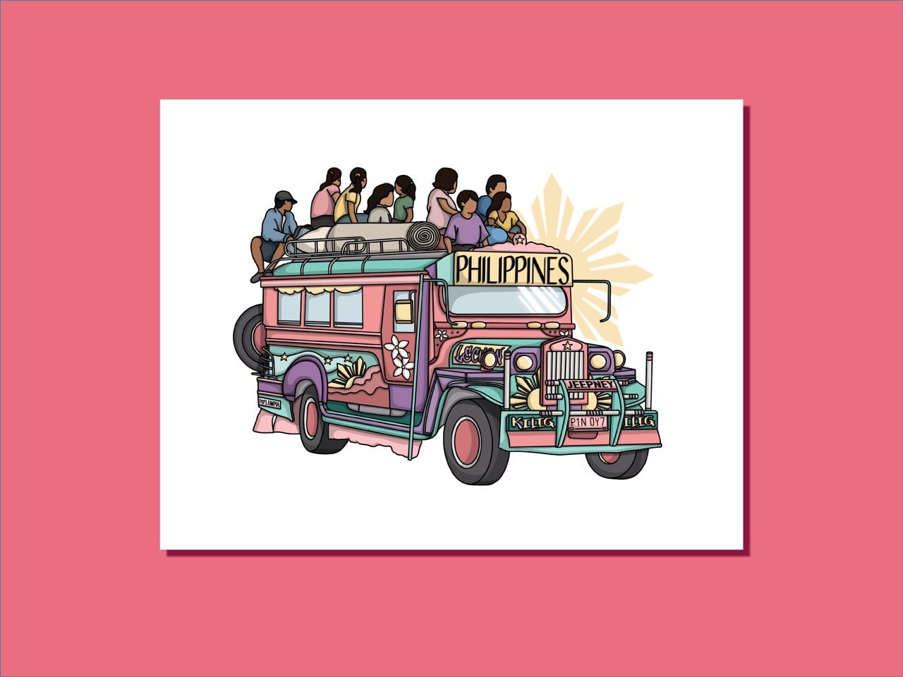 Philippines Jeepney Digital Download Filipina Illustration - Etsy Canada