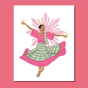 Candle Dancer Digital Download - Filipina Illustration Design, Filipino Wall Art, Philippines Print, Filipinx Culture, Pinoy, Pinay