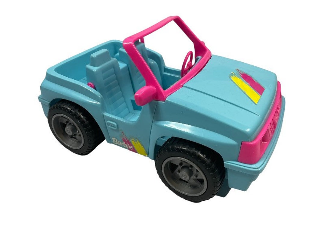 Vintage Barbie Jeep Mattel 1994 Blue and Pink Jeep Vehicle Car Etsy