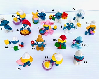 vintage smurfs smurf pvc figurines 1970-1980 cake toppers toys schleich peyo figure