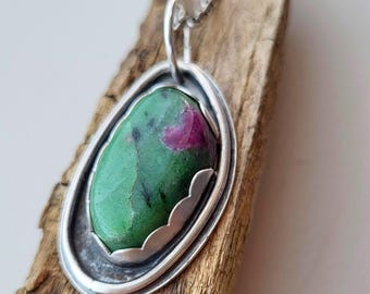 Unique Ruby Heart Pendant