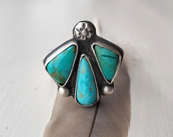 Unique 3 Stone & Silver Ring