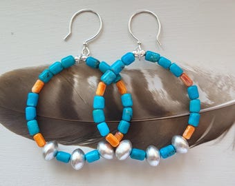 Turquoise Summer Hoops