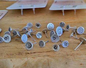 Handstamped Sterling Silver Stud Earrings