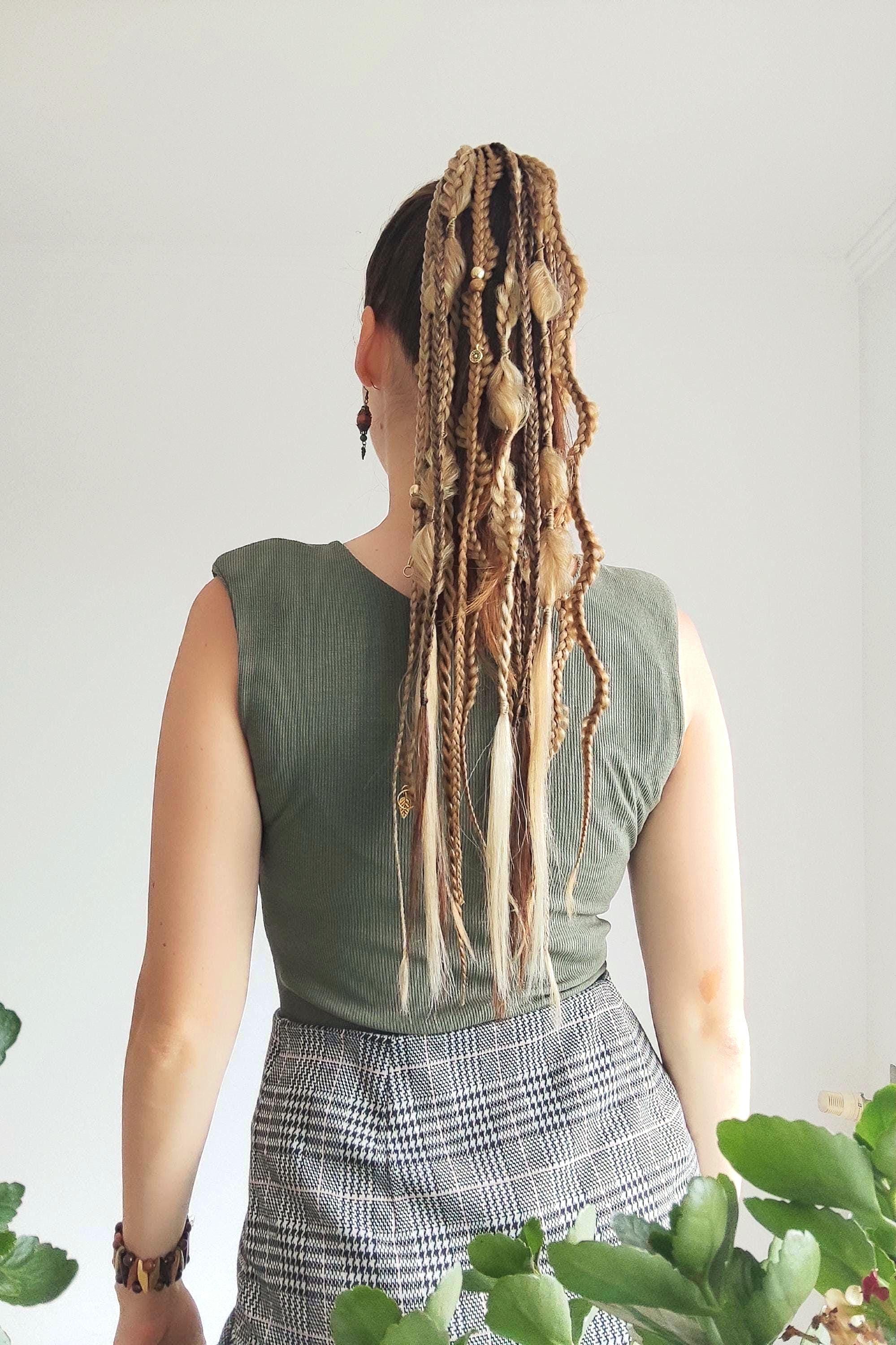 Viking Braids Ginger on Hairband, Boho Dreadlock Ponytail  display picture 2