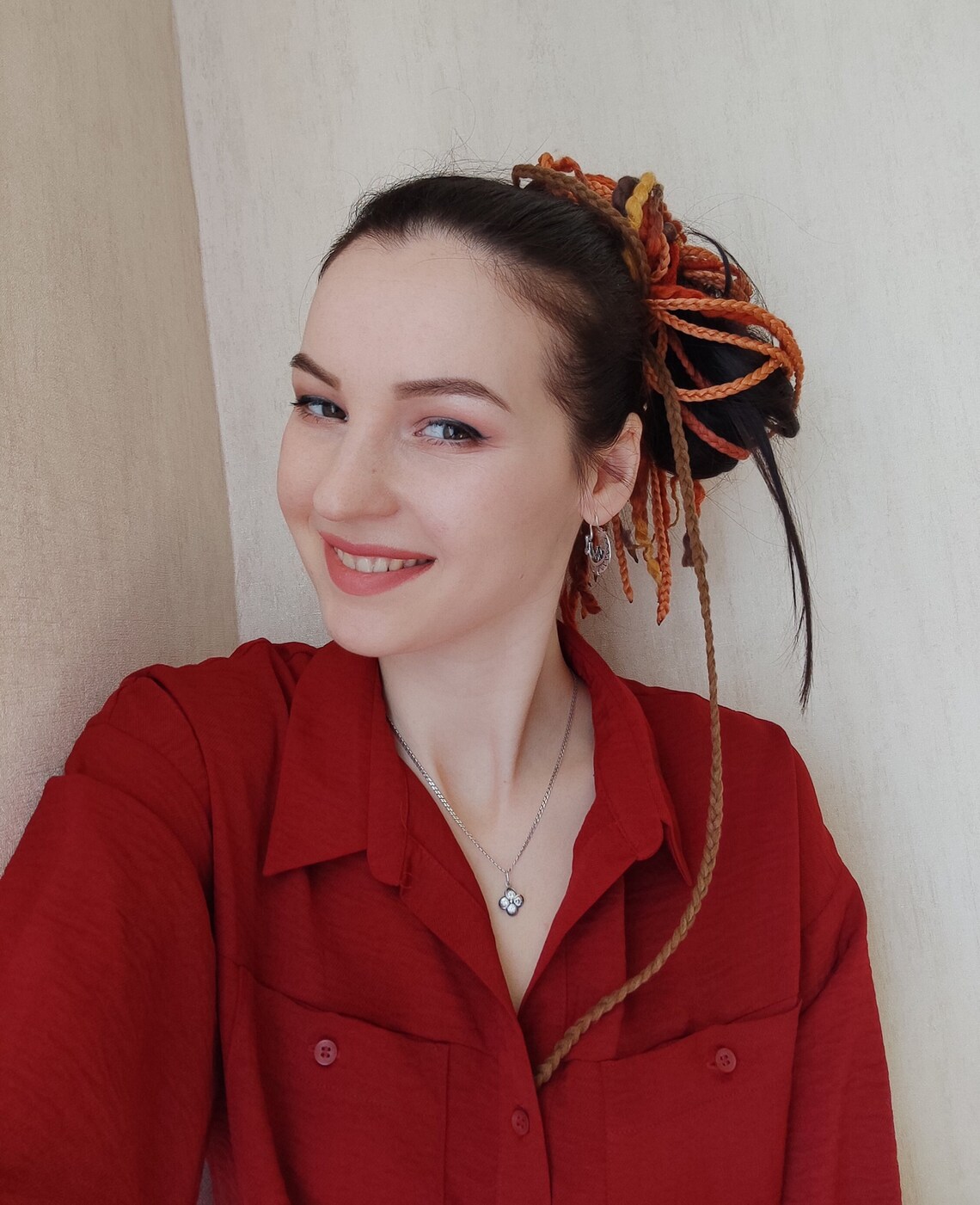 Orange Dreadlocks Ponytail for Sensitive Skull Lightweigth Etsy