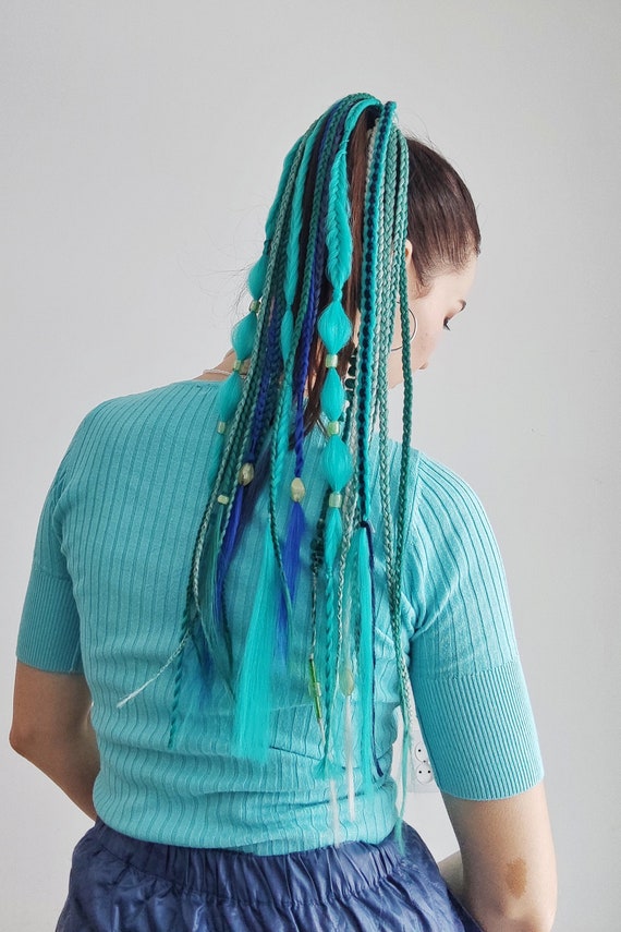 Blue dreadlock wig discount