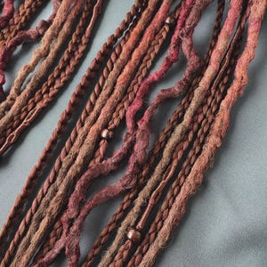 Boho dreadlock ponytail auburn, Ginger hair falls, Viking braids on hairband, Gothic dreads extension for festival, Length 23&quot;, Braids 12