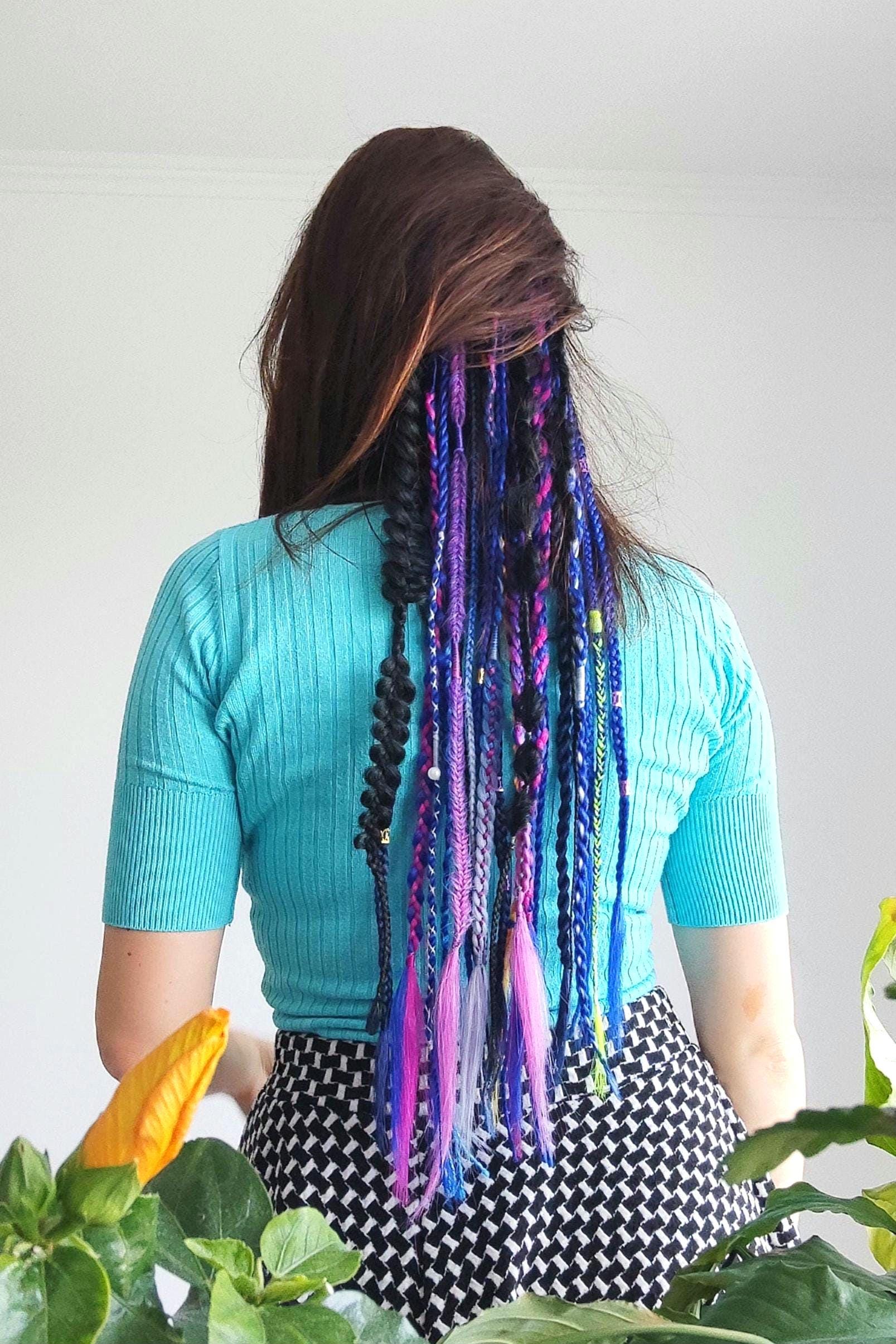 RARE MENTAL HEAD GEAR VINTAGE 90S LONG DREADS Purple Blue Vintage 90s Mental Head Gear Dreadlock Snowboarding Ski Snow  main image 3