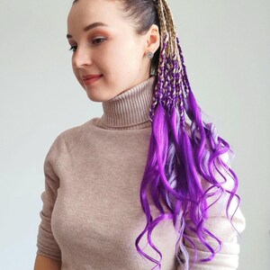 Pink,purple and Blonde dreadlocks accent Ponytail Extensions Ponytail Hair Fall Extensions Blonde Pink Ombre Elements  main image 4
