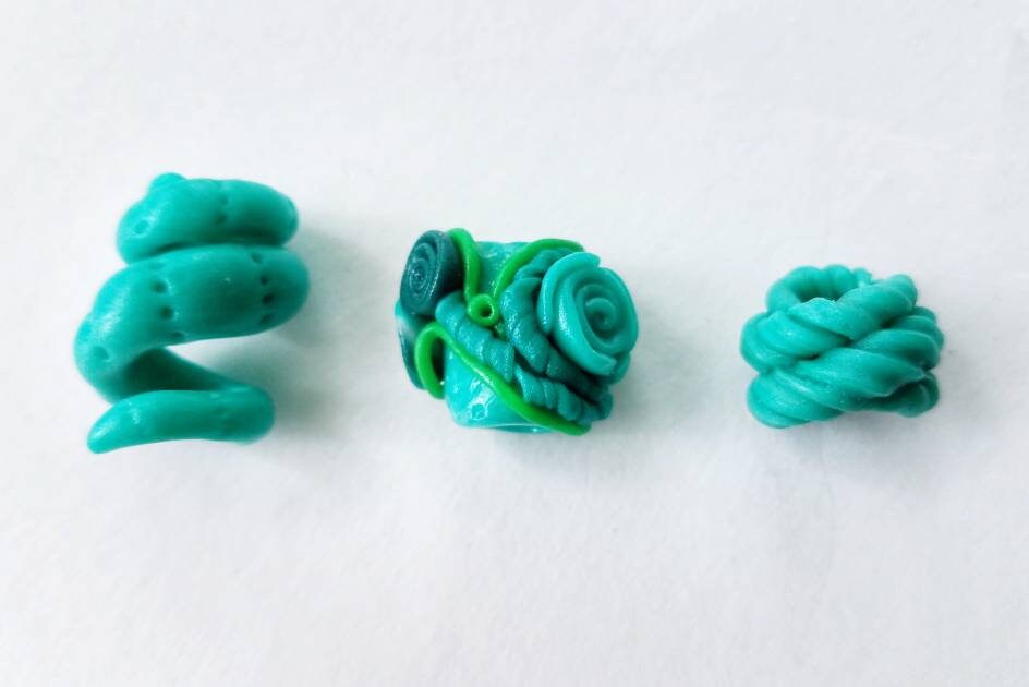 Set of 3 dread beads Turquoise dreadlock jewelry Polymer clay Etsy