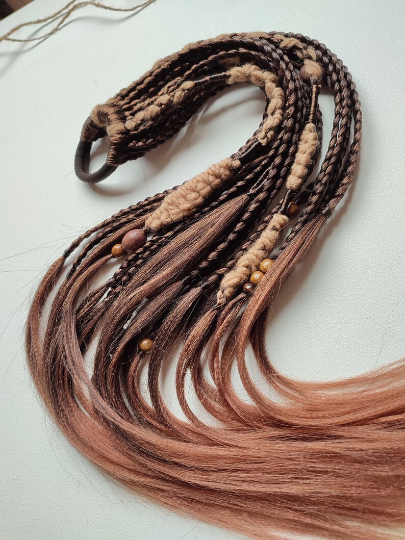 Brown Viking Braid Extensions on Hairband Boho Beige Etsy
