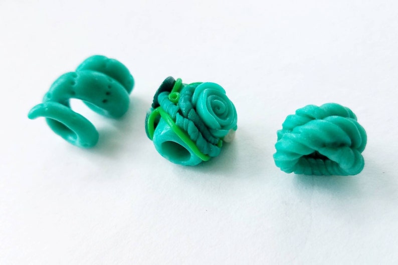 Set of 3 Dread Beads Turquoise Dreadlock Jewelry Polymer Clay Etsy