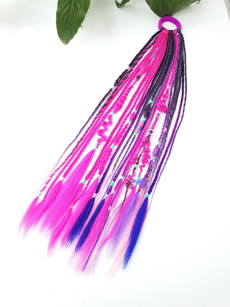 Pink Braids on Hairband Rave Hair Accessories Music Festival Etsy