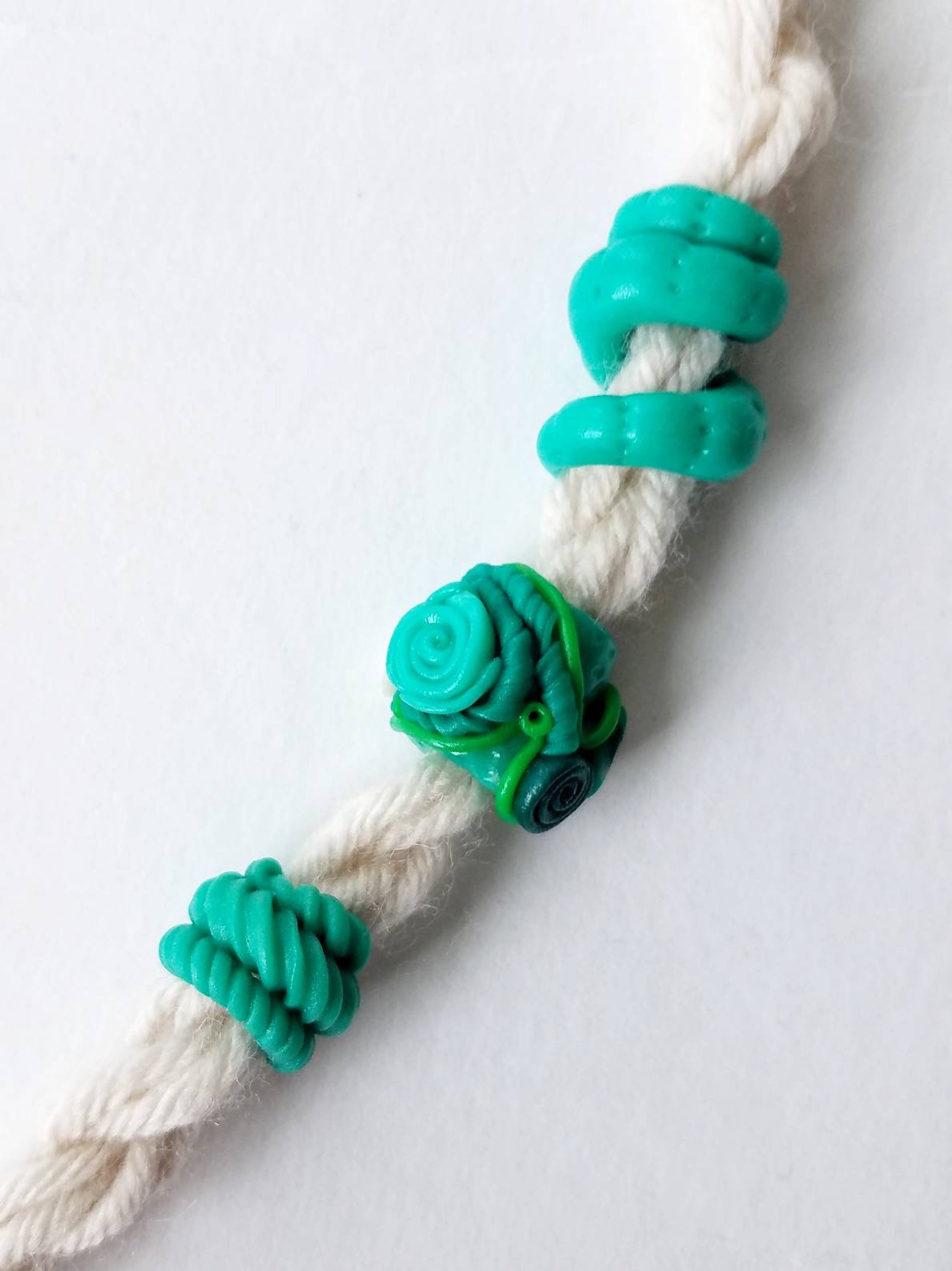 Set of 3 dread beads Turquoise dreadlock jewelry Polymer clay Etsy