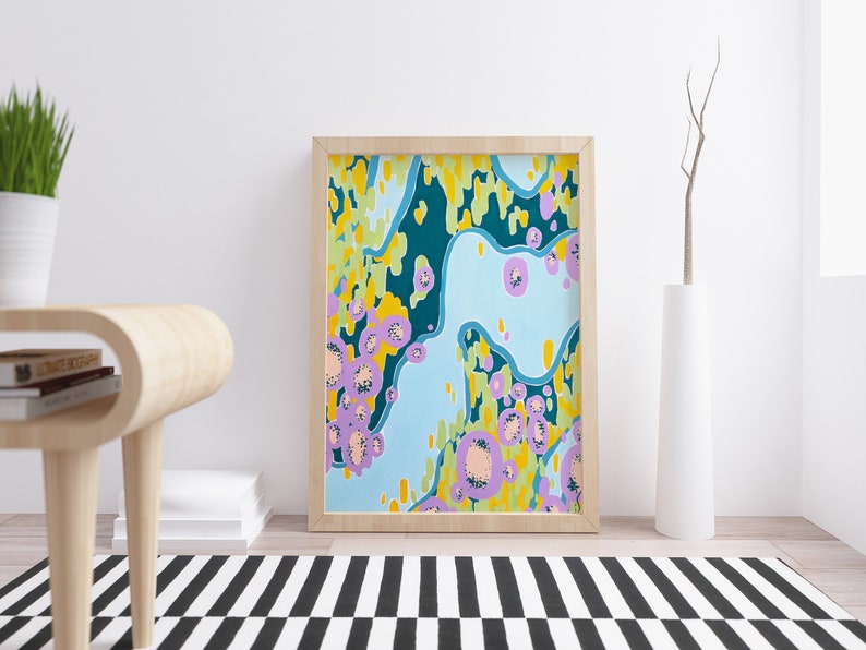 Abstract Modern Office Wall Art ORIGINAL Contemporary Bright Etsy