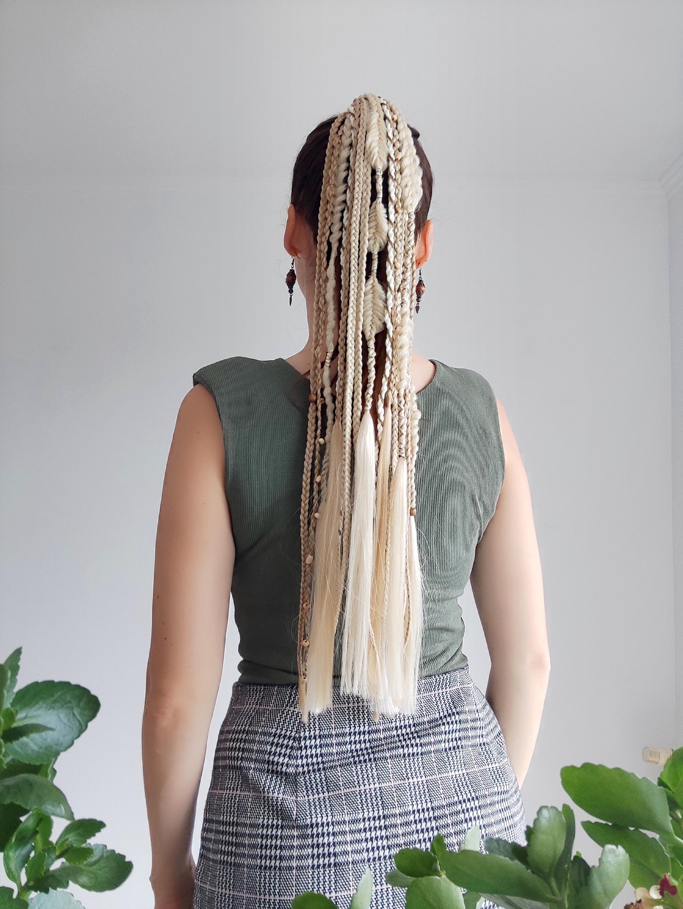 SEGO Braids Extensions Stirnband – Geflochtenes Haarteil, Verstellbar, In Sandy Blonde & Blond