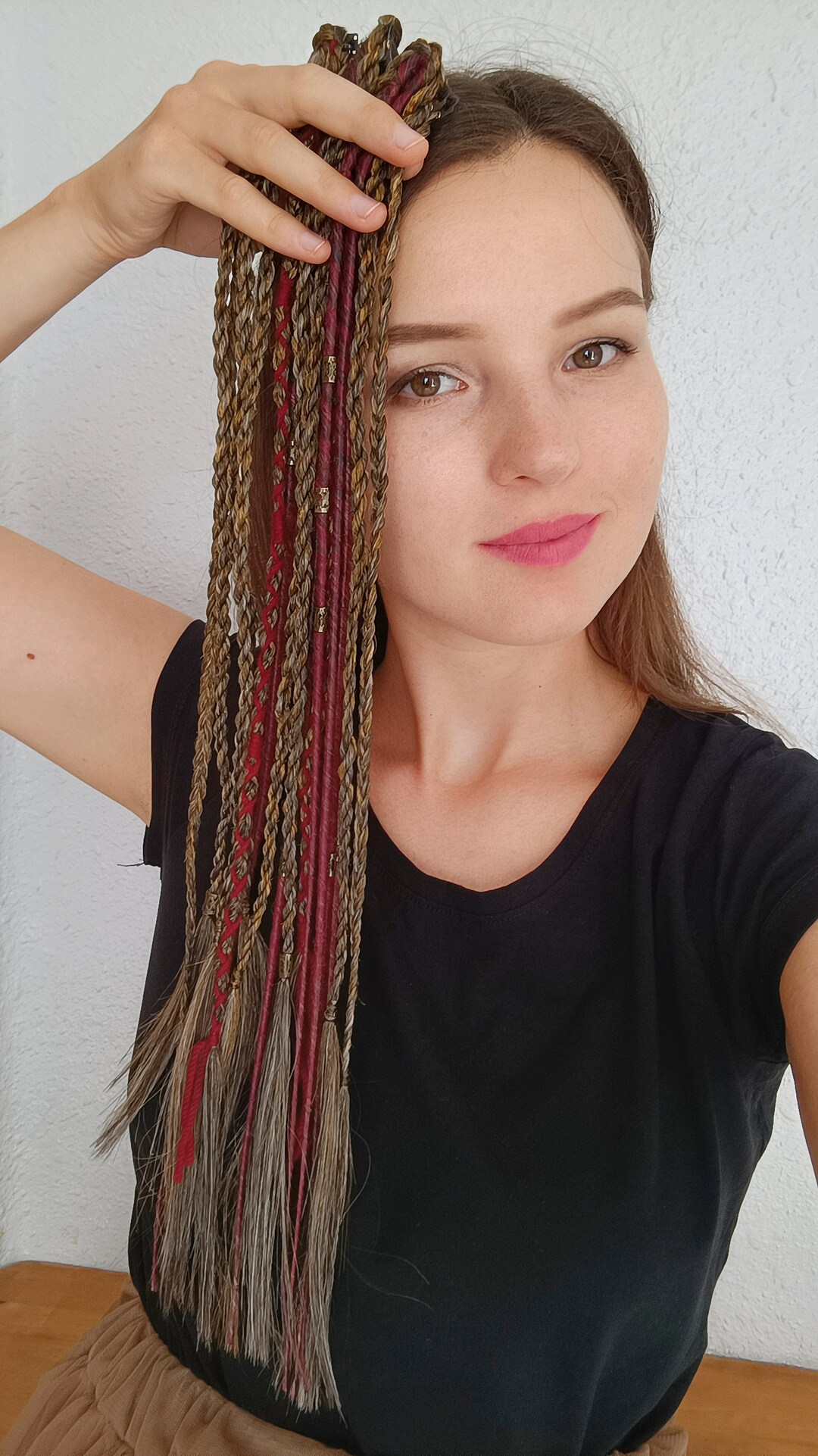 Clip in Braids Extension Brown Boho Hair Extensions Cherry Etsy