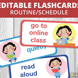Flashcards de routine modifiables Set B - Planifier les tâches quotidiennes Scheduler Activités Enfants Enfants