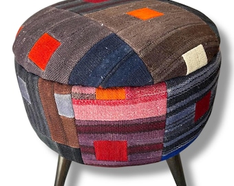 Mid-Century Medium Round Ottoman