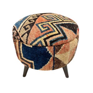 Vintage Carpet Medium Round Ottoman