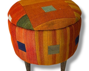 Mid-Century Small Round Ottoman