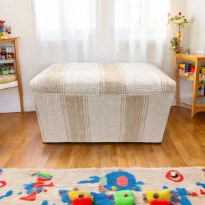 Vintage Hemp Rectangular Ottoman