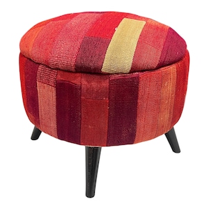 Mid-Century Medium Round Ottoman