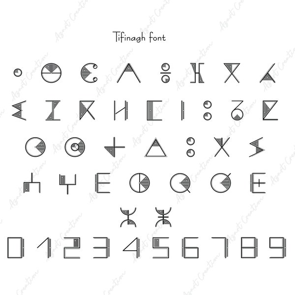 Tifinagh font, Digital font, Amazigh font, Tamazight font, Font download, Modern font, otp font