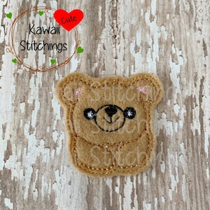 Kawaii Bear Cub Feltie Design, Machine Embroidery, Digital Instant Download