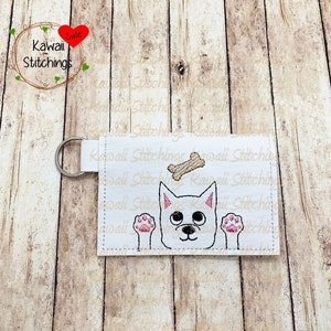 Carteira de cartão de cachorro Kawaii, aro 4x4, design no aro, download digital instantâneo