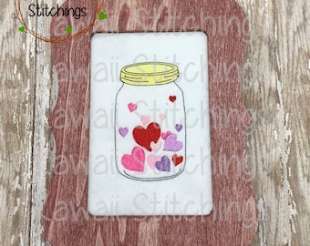 Kawaii Jar Of Love Design, 4x4 hoop, Digital Instant Download