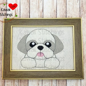 Kawaii Shih Tzu, Style1, Design, 5x7 hoop, Digital Instant Download