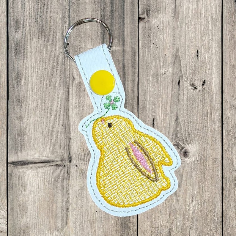 Kawaii Flower Bunny, Key Fob, Key Chain, in the Hoop Design, Digital ...