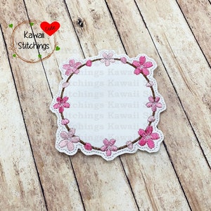 Kawaii Sakura Coaster, In The Hoop Design, Digital Instant Download