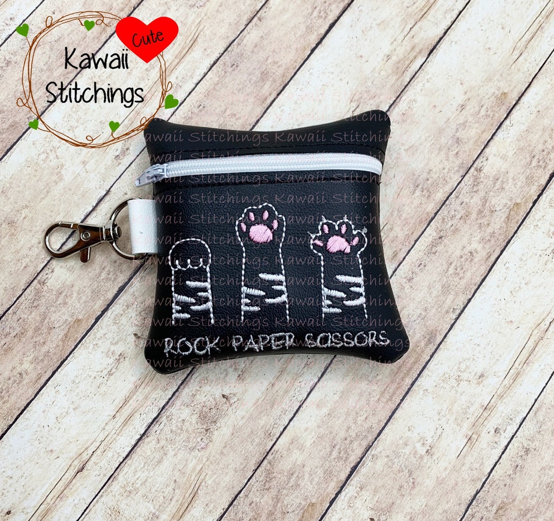 Kawaii Cat Paw Game Zipper Bag 4x4 Hoop Size In The Hoop Design Kawaii cat paw game zipper bag 4x4 hoop size in the hoop design