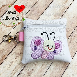 Kawaii Spring Butterfly, bolsa com zíper, tamanho de aro 4x4, design no aro, download digital instantâneo
