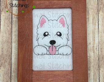 Kawaii West Highland Terrier, Westie, Style 2 Design, 10 x 10 Rahmen, digitaler Download