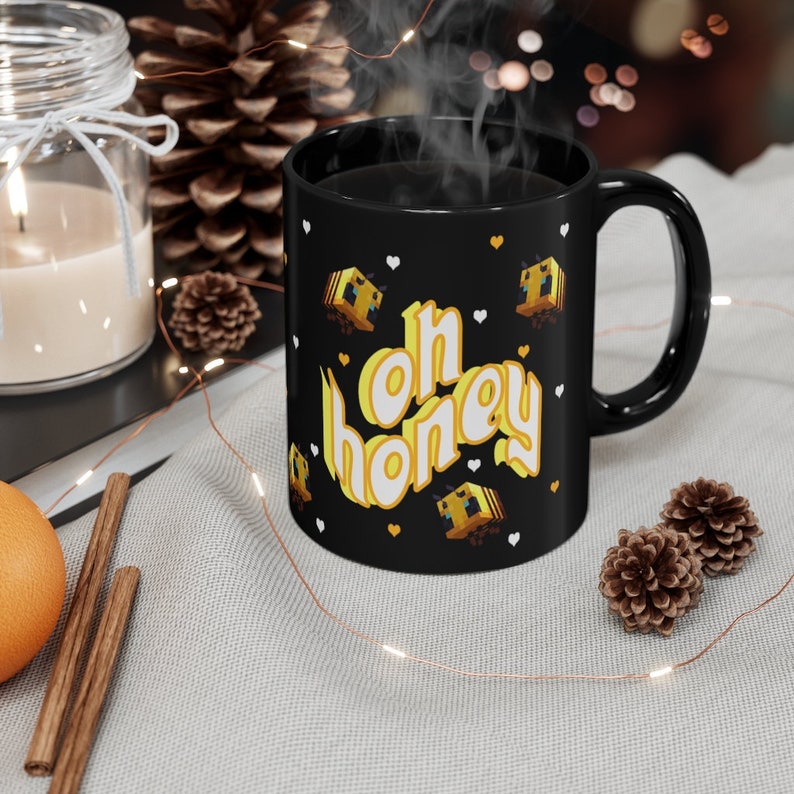 Honey Bees Black Mug 11oz 