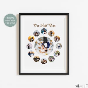 1 Year Anniversary Gift for Husband, Custom Photo Collage for Anniversary, Personalized Gift for Boyfriend, Husband from Wife