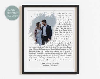 Custom Song Lyric Print,  1st Anniversary Gift For Husband, First Dance Lyrics Poster, Wedding Song Lyrics Wall Art, First Dance Song