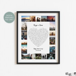 Regalo di anniversario per il marito di 1 anno, regalo fotografico personalizzato, regalo di anniversario di 1 anno per il fidanzato, regalo del primo anniversario per lui, collage fotografico