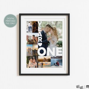 Regalo personalizzato per il primo anniversario di matrimonio per il fidanzato, regalo di anniversario con collage fotografico per lui, regalo personalizzato per il primo anniversario di matrimonio per il marito